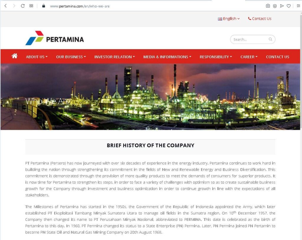 website-pertamina